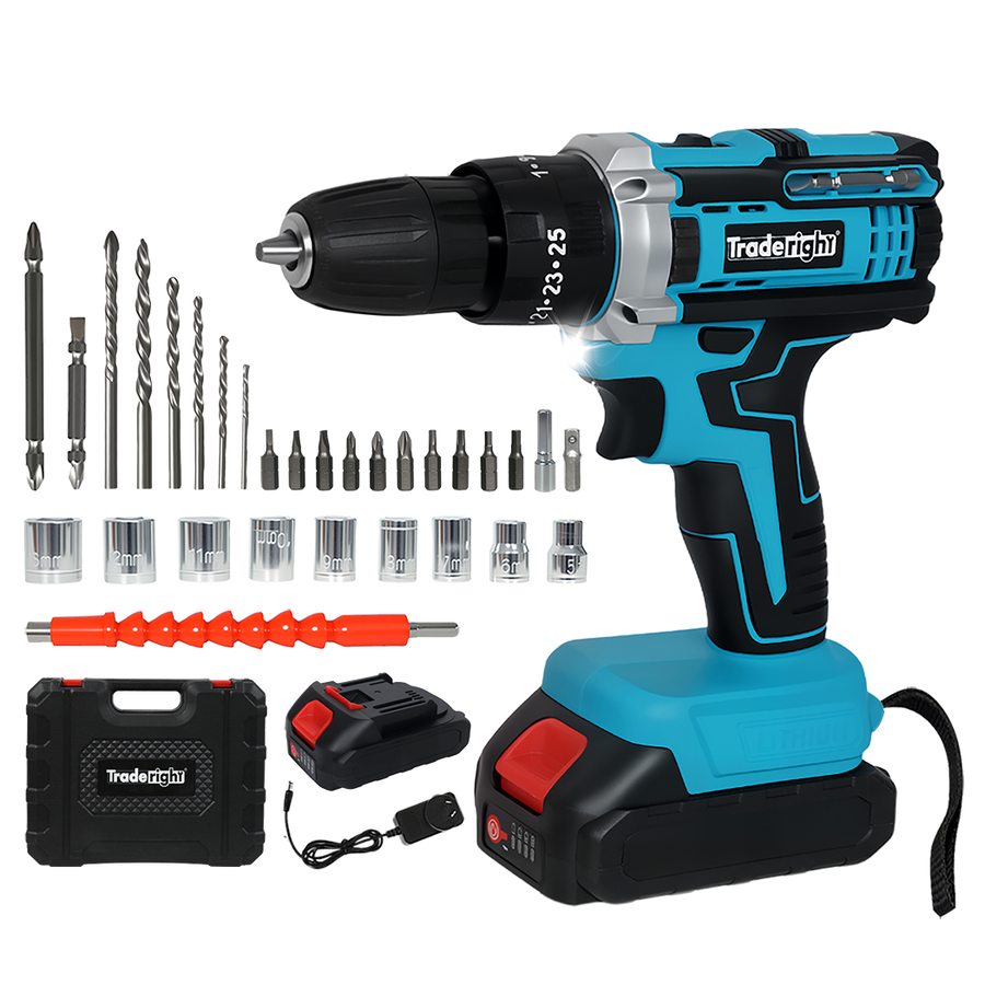 Traderight 21V Cordless Drill Driver Set 2×2.0Ah Battery-2006733385518682120
