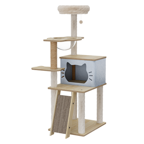 Pawz Cat Tree Tower Scratcher Wood Condo House 120cm-2006732707882733576