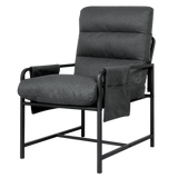 Levede Metal Framed Lounge Chair Linen in Dark Grey-2018816855514419203