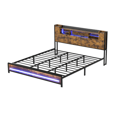 Levede King Bed Frame Storage Headboard Industrial-2011971104729600008