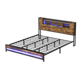 Levede King Bed Frame Storage Headboard Industrial - Low Angle