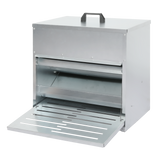 PaWz 10KG Auto Chicken Feeder Dispenser Galvanised Steel - Low Angle
