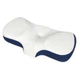 Dreamz Memory Foam Pillow Pillowcase Supprt Blue Rebound - Low Angle