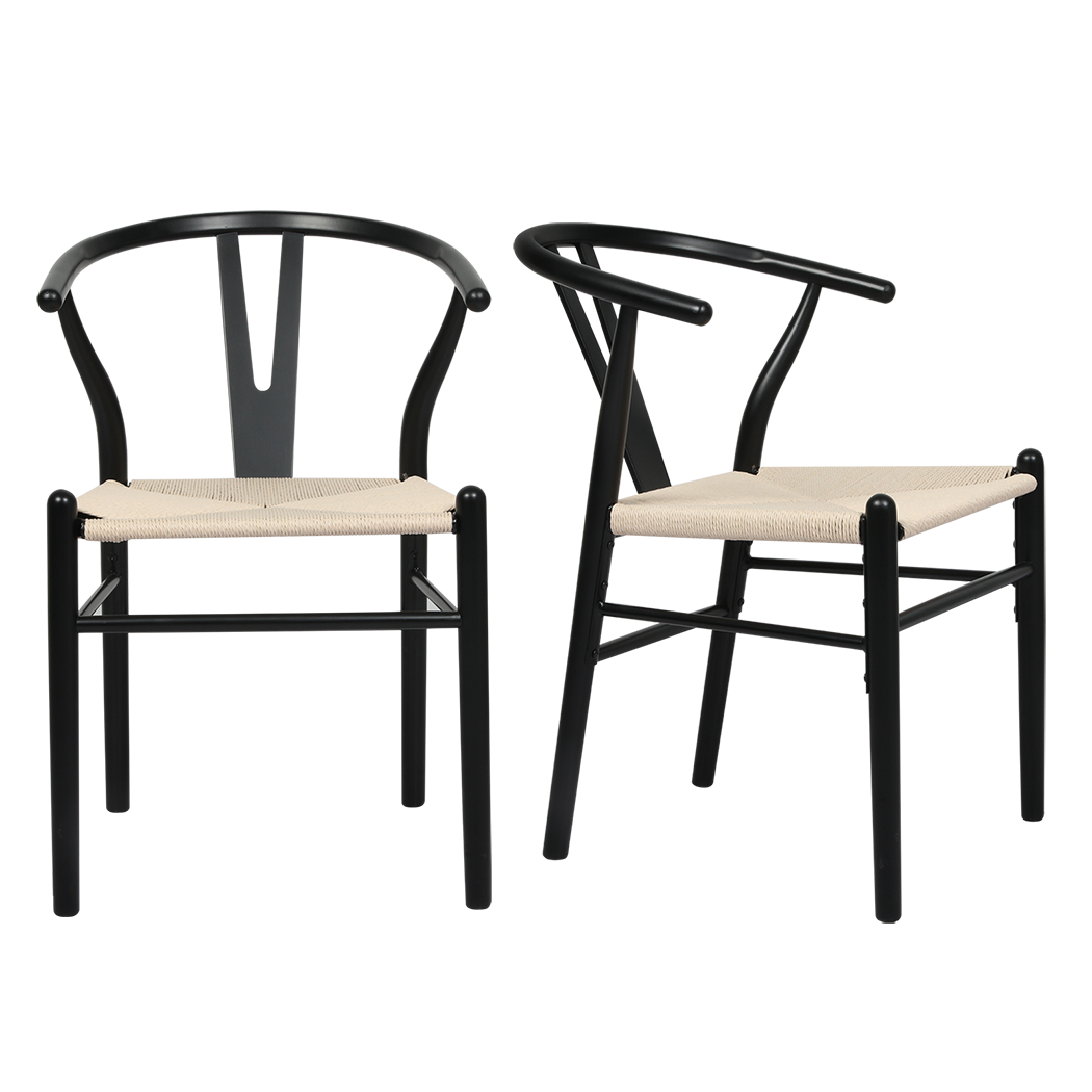 Levede 8x Dining Chairs Wooden Hans Black-2018816939526328328