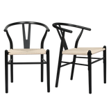 Levede 4x Dining Chairs Wooden Hans Black-2018816917736919048