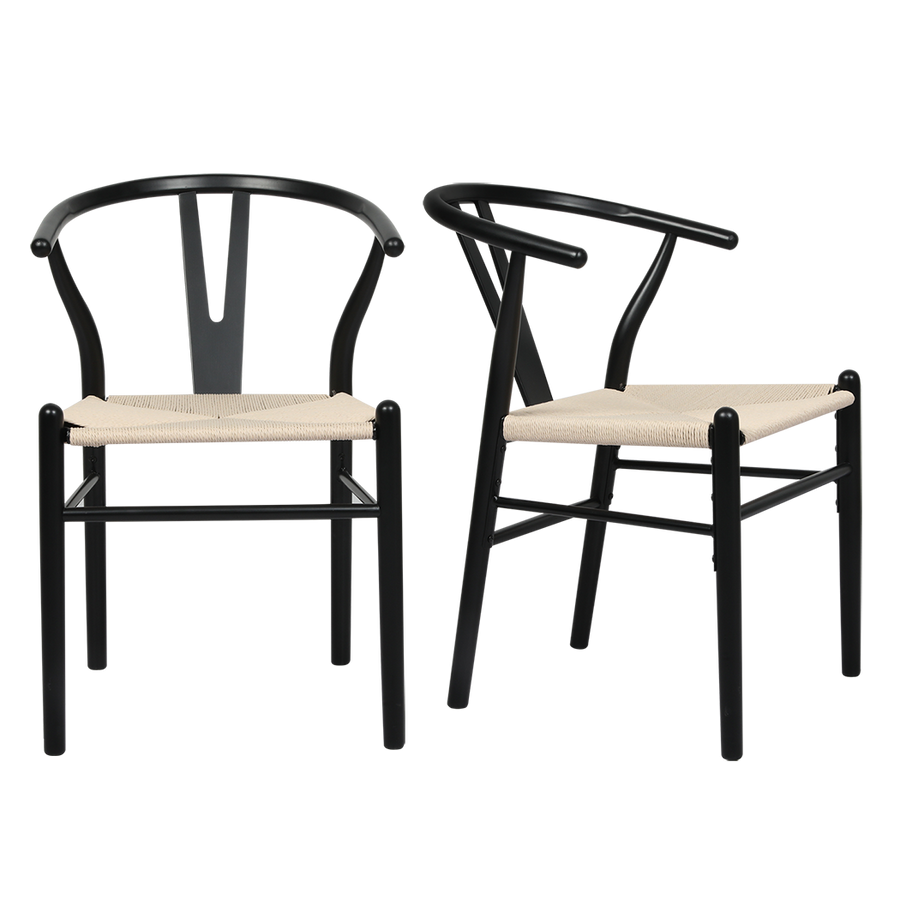 Levede 4x Dining Chairs Wooden Hans Black-2018816917736919048