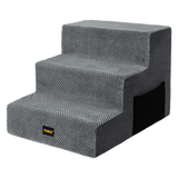 Pawz 3 Steps Pet Stairs Dog Ramp High Density Foam Grey-2006733392930017288