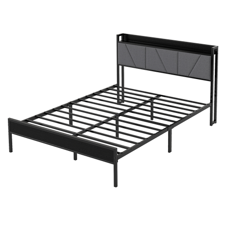 Levede Queen Bed Frame Steel Base with Headboard Grey-2006732773129326600