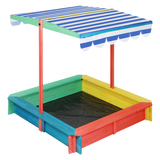 Bopeep Kids Wooden Sandbox 120X120CM - Low Angle