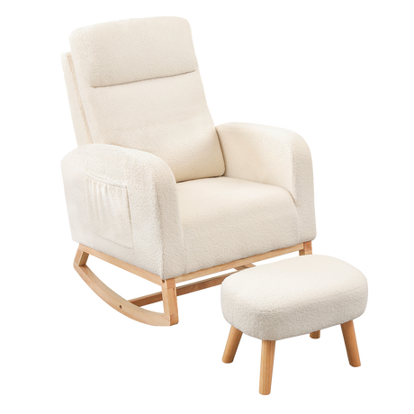 Levede Rocking Chair Ottoman Footrest With Side Pocket-2006732687271923720