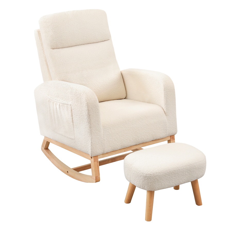 Levede Rocking Chair Ottoman Footrest With Side Pocket-2006732687271923720