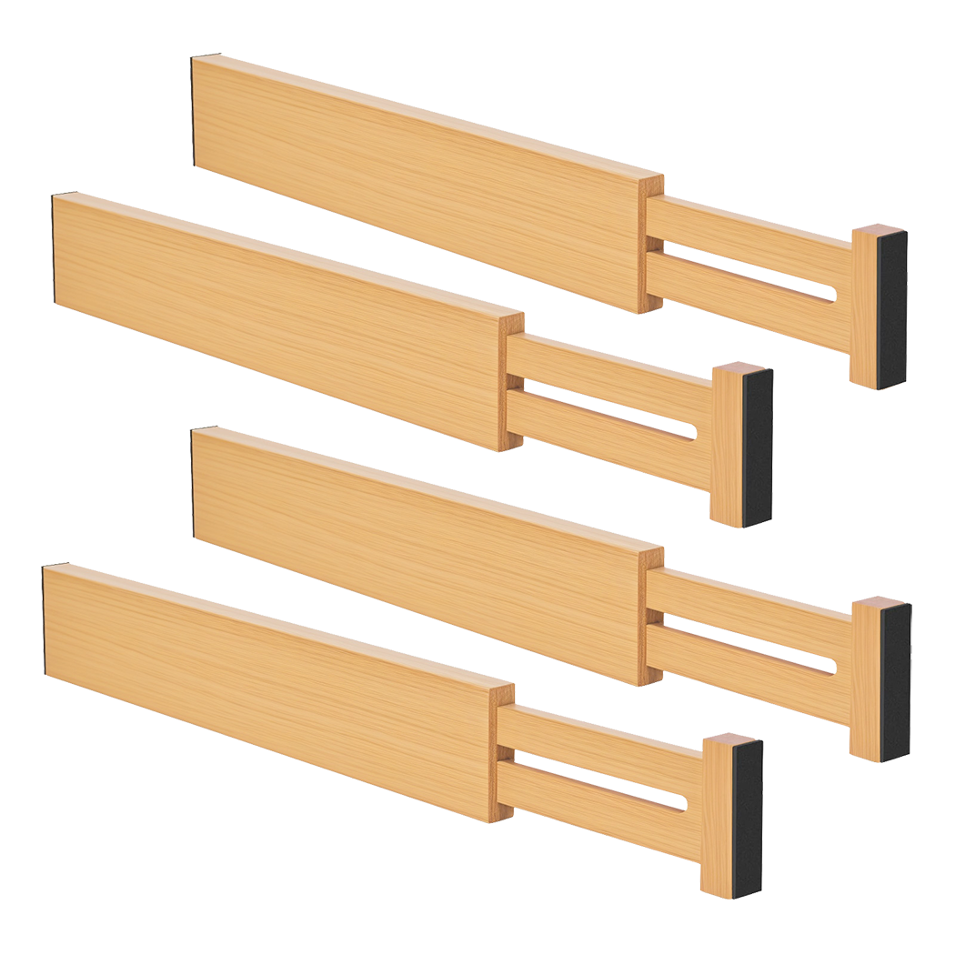 Levede Natural 4 Pack Bamboo Expandable Drawer Divider-2006733417491861512
