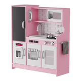 Bopeep Kids Kitchen Set Wooden Pretend Play Cooking Toy - Low Angle