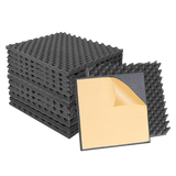 14PC Acoustic Foam Wall Panels 50x50x5cm - Low Angle