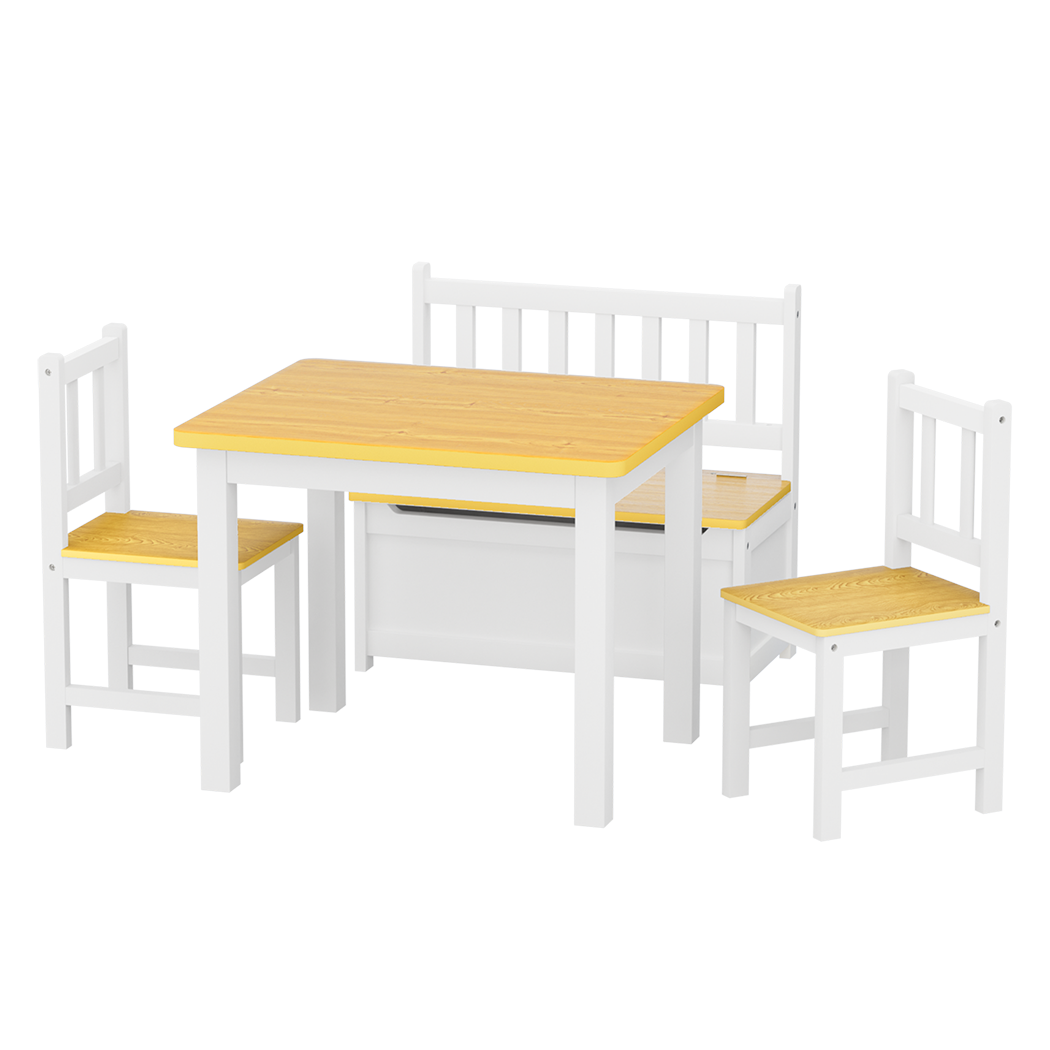 Bopeep Kids Table and Chairs Set Wooden Study Play 4PCS-2006732702346252296