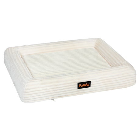 Pawz L Size Orthopedic Dog Bed with Corduroy Removable Cover Waterproof Washable Beige-1954802488926408710
