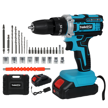 Traderight 21V Cordless Drill Driver Set 2×2.0Ah Battery-1960920171933732872