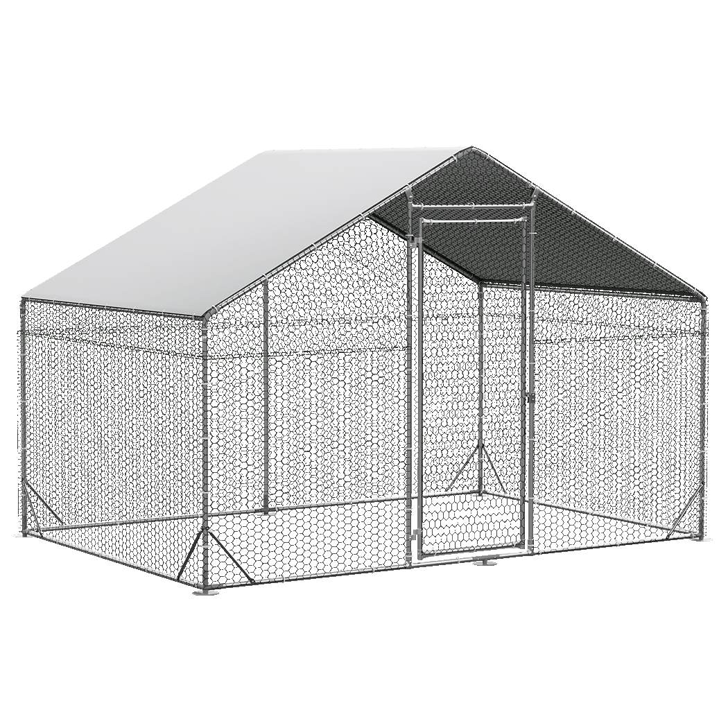 Pawz 200x300x194cm Large Metal Walk-in Chicken Coop Cage-2006732695874441224