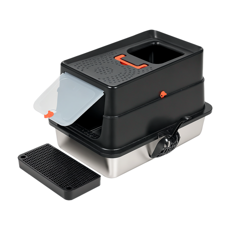 Pawz Stainless Steel Large Enclosed Cat Litter Box-2011971128926539784