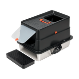 Pawz Stainless Steel Large Enclosed Cat Litter Box - Low Angle