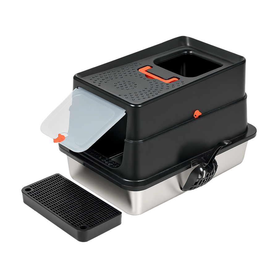 Pawz Stainless Steel Large Enclosed Cat Litter Box-2011971128926539784