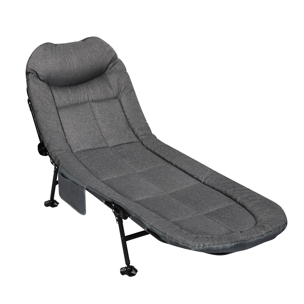 Levede Folding Camping Bed Camp Cots Dark Grey-2006732877819154440
