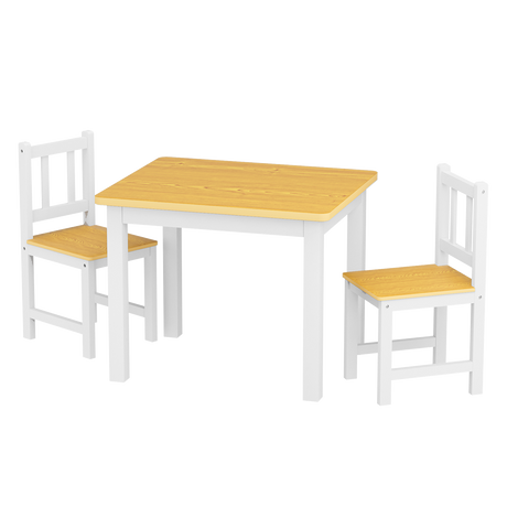 Bopeep Kids Table and Chairs Set Wooden 3PCS Study Play-1954802474082766856