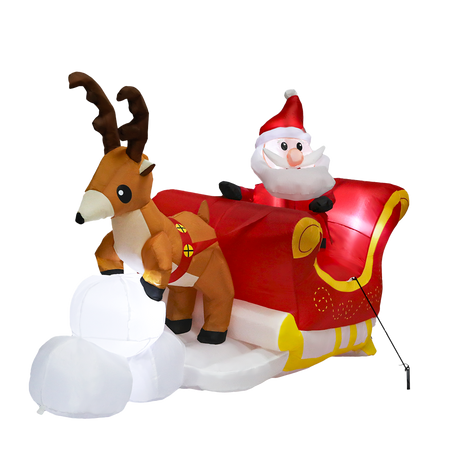 Santaco Christmas Inflatables Outdoor Santa Claus Reindeer Sleigh Lights Decor-1952534168839786504