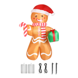 Santaco Christmas Inflatable Outdoor Gingerbread Man 2.5M - Low Angle