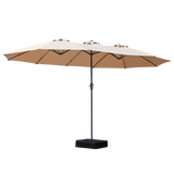 Centra 4M Double-sided Patio Umbrella Outdoor Umbrella Base Stand Khaki-2006732876741218312