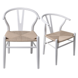 Levede 4x Dining Chairs Wooden Hans White-2006732723045142536