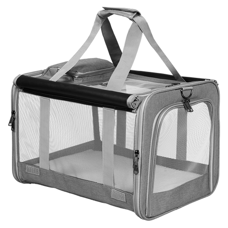 Pawz 3 in 1 Pet Soft Crate Dog Cat Carrier XL Size Grey-2006732695287238664