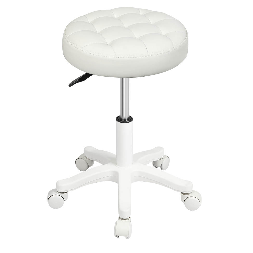 Levede 4x Rolling Bar Stool Swivel Salon SPA Chair Beige-2018816886007009288