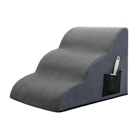 Pawz 3 Steps Pet Stairs Dog Ramp High Density Foam Grey-2018816769506021384