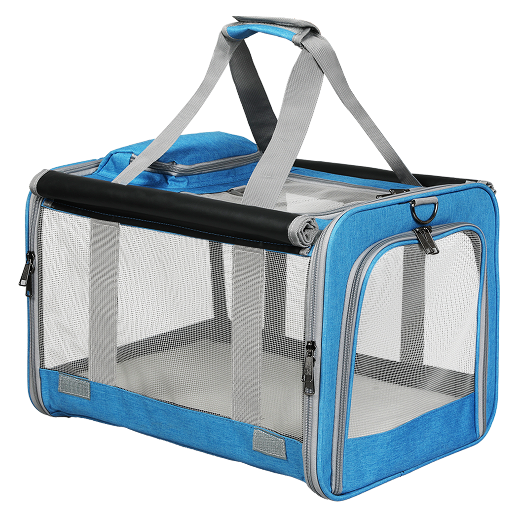 Pawz 3 in 1 Pet Soft Crate Dog Cat Carrier L Size Blue-1954802465467666440