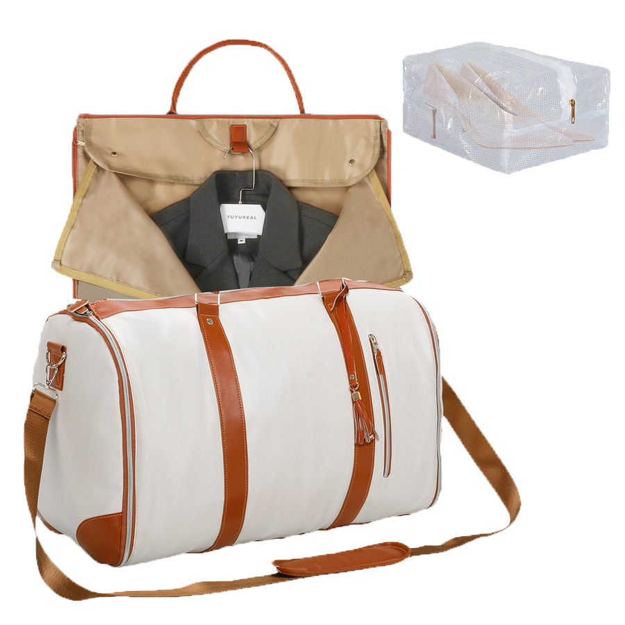 Slimbridge Garment Bags Hanging Suit Duffel Bag Beige-2006732902984978440