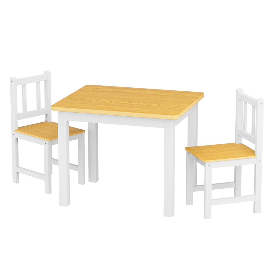 Bopeep Kids Table and Chairs Set Wooden 3PCS Study Play-2006732702165897224