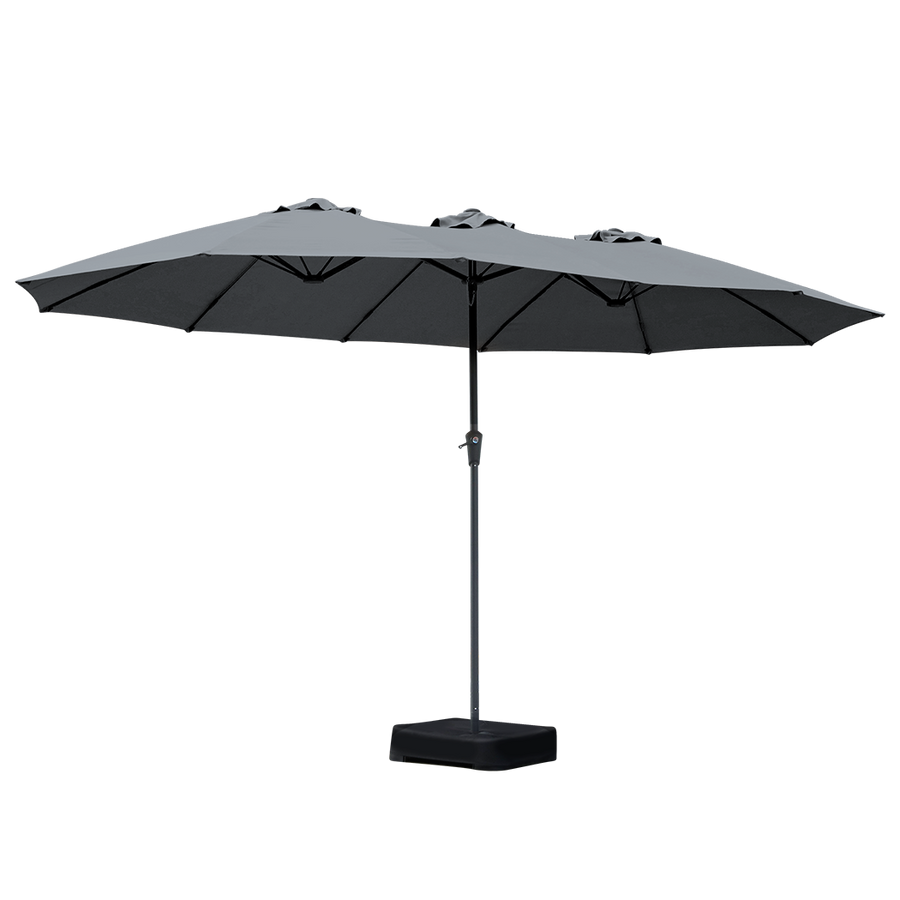 Centra 4M Double-sided Patio Umbrella Outdoor Umbrella Base Stand Grey-2018816836216426504
