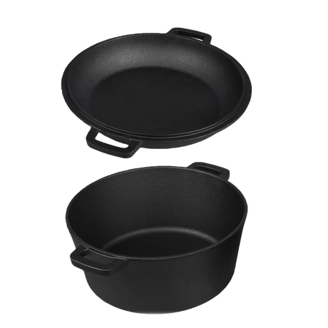 Toque 5.84L Double Dutch Oven 2 in 1 Cast Iron Pan-2011971112459702280