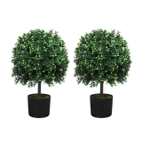 Lambu Artificial Boxwood Topiary Ball Tree - Low Angle