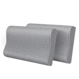 Dreamz Memory Foam Pillow Pillowcase Supprt Grey Rebound - Low Angle
