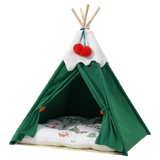 Pawz Pet Tent Dog Cat Tent Bed Washable Indoor Green - Low Angle