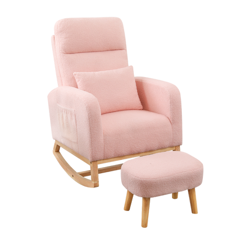 Levede Rocking Chair Ottoman Footrest With Side Pocket-2006732687682965512