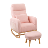 Levede Rocking Chair Ottoman Footrest With Side Pocket - Low Angle