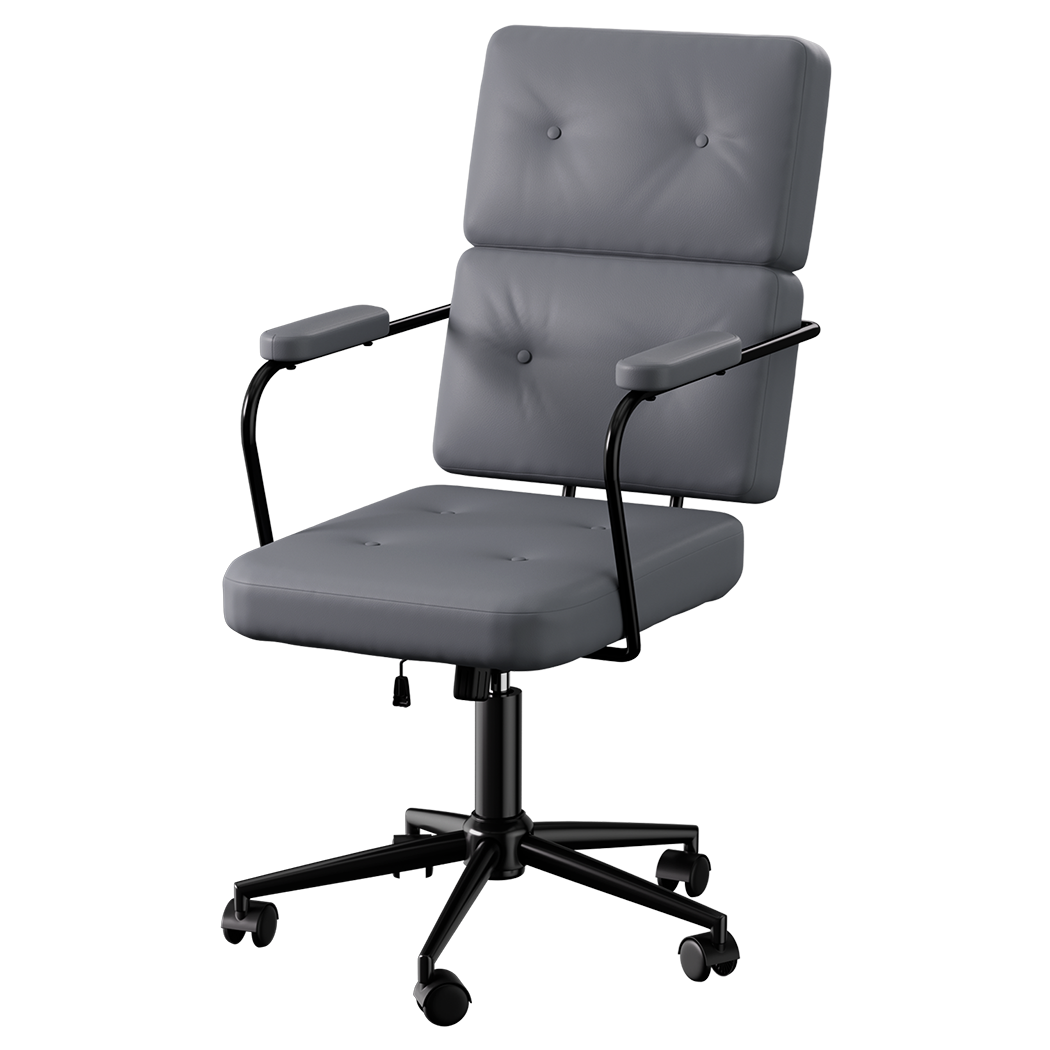 LEVEDE Ergonomic Office Chair Computer PU Grey-2018816851219451912