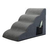 Pawz 4 Steps Pet Stairs Dog Ramp High Density Foam Grey-2018816829564260360