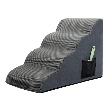 Pawz 4 Steps Pet Stairs Dog Ramp High Density Foam Grey-2018816829564260360