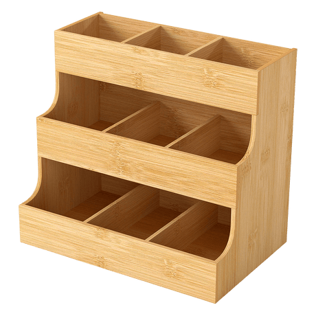 Toque Vertical Bamboo Tea Organizer Holds 180 Tea Bags-2006732763629228040