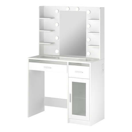 Levede Vanity Desk Makeup Mirror Storage Dressing Table-2011971131304710153