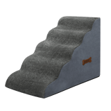 Pawz 5 Steps Pet Stairs Dog Ramp High Density Foam Grey - Low Angle